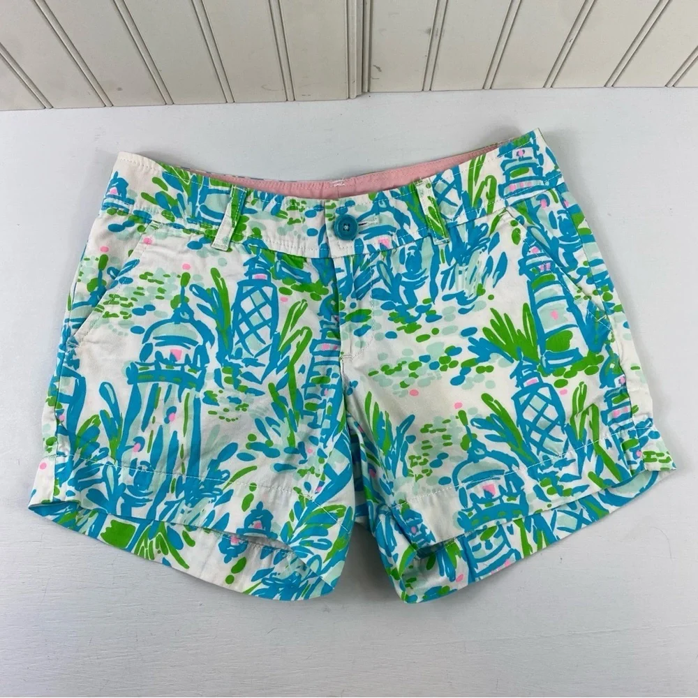 Lilly Pulitzer Women’s Colorful Tropical Beachy‎ Printed Shorts Sz 0